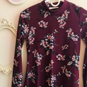 Maroon flower dress